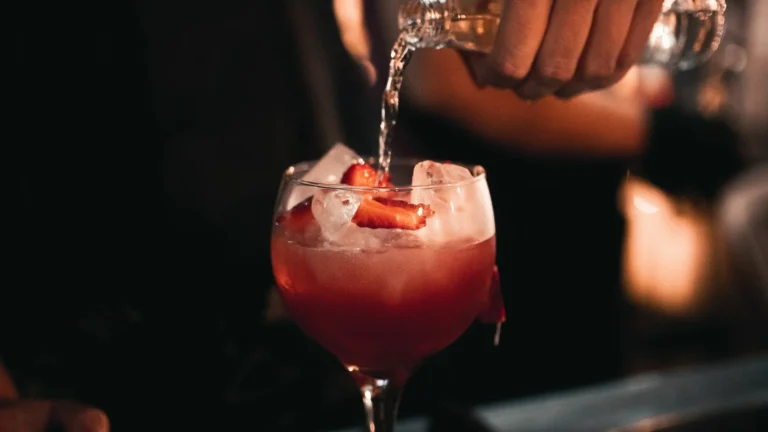 Refreshing strawberry gin cocktail created during a gin-making workshop