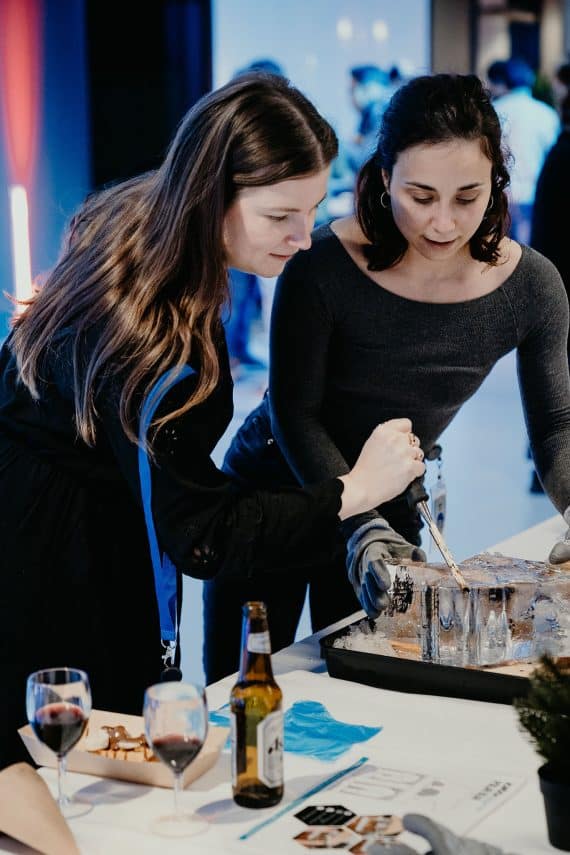 Teambuilding Ice Carving Masterclass Polar Bears META Holiday Happy Hour Dazzle and Fizz x