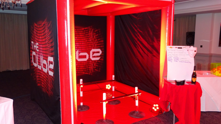 Team building event featuring The Cube, a series of fun and interactive challenges