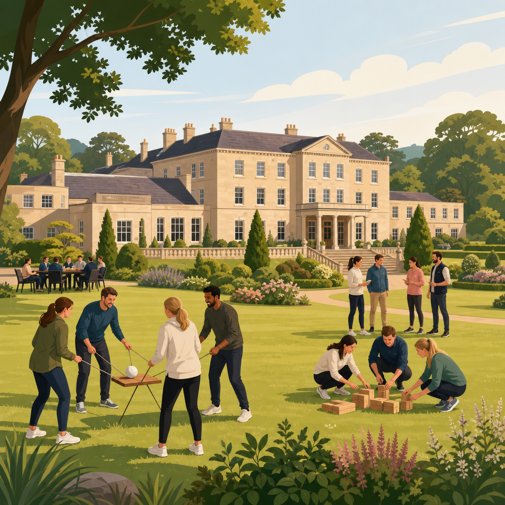 Illustration of Beamish Hall Country Hotel House, Beamish, team building venue in Durham, County Durham