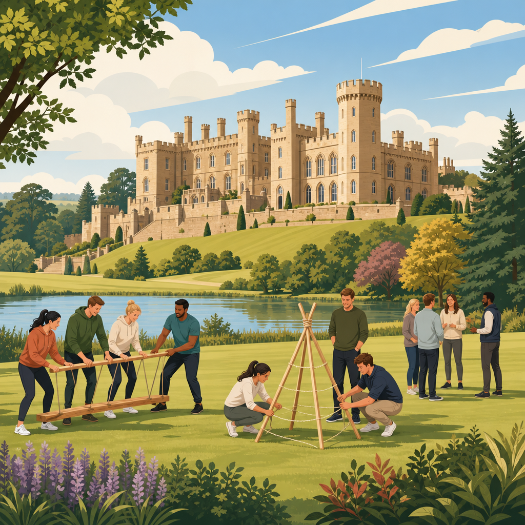 Illustration of Belvoir Castle, Grantham, team building venue in Nottingham, Lincolnshire