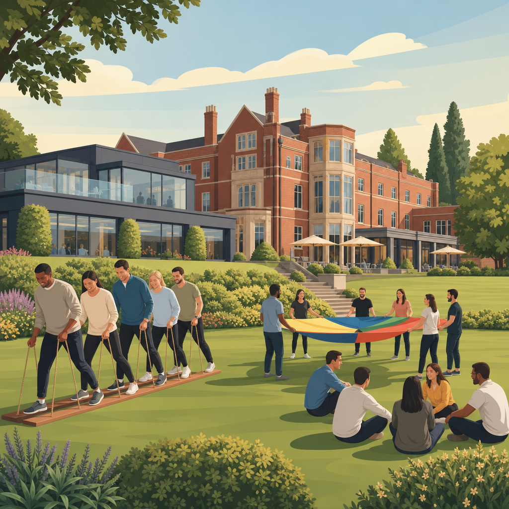 Illustration of Brandon Hall Hotel and Spa, Coventry, team building venue in Coventry, West Midlands