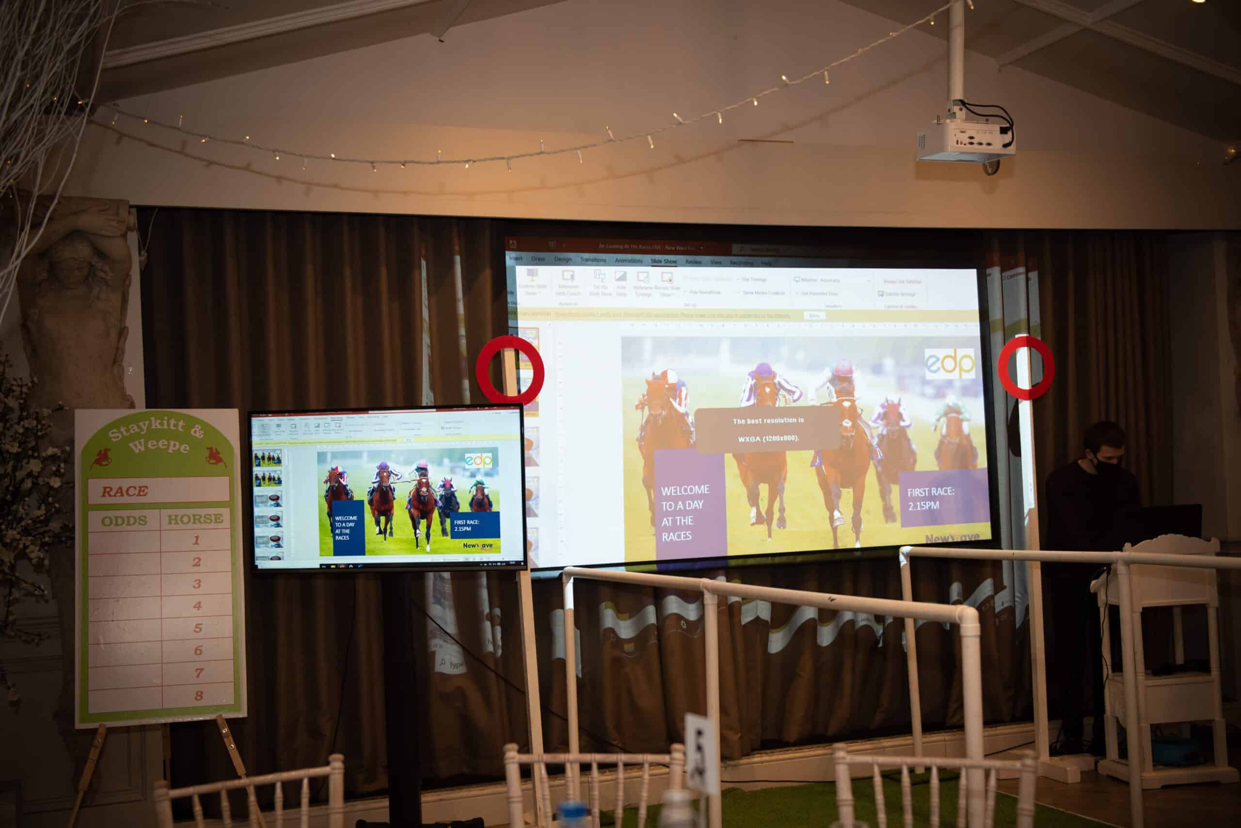 corporate racenight setup