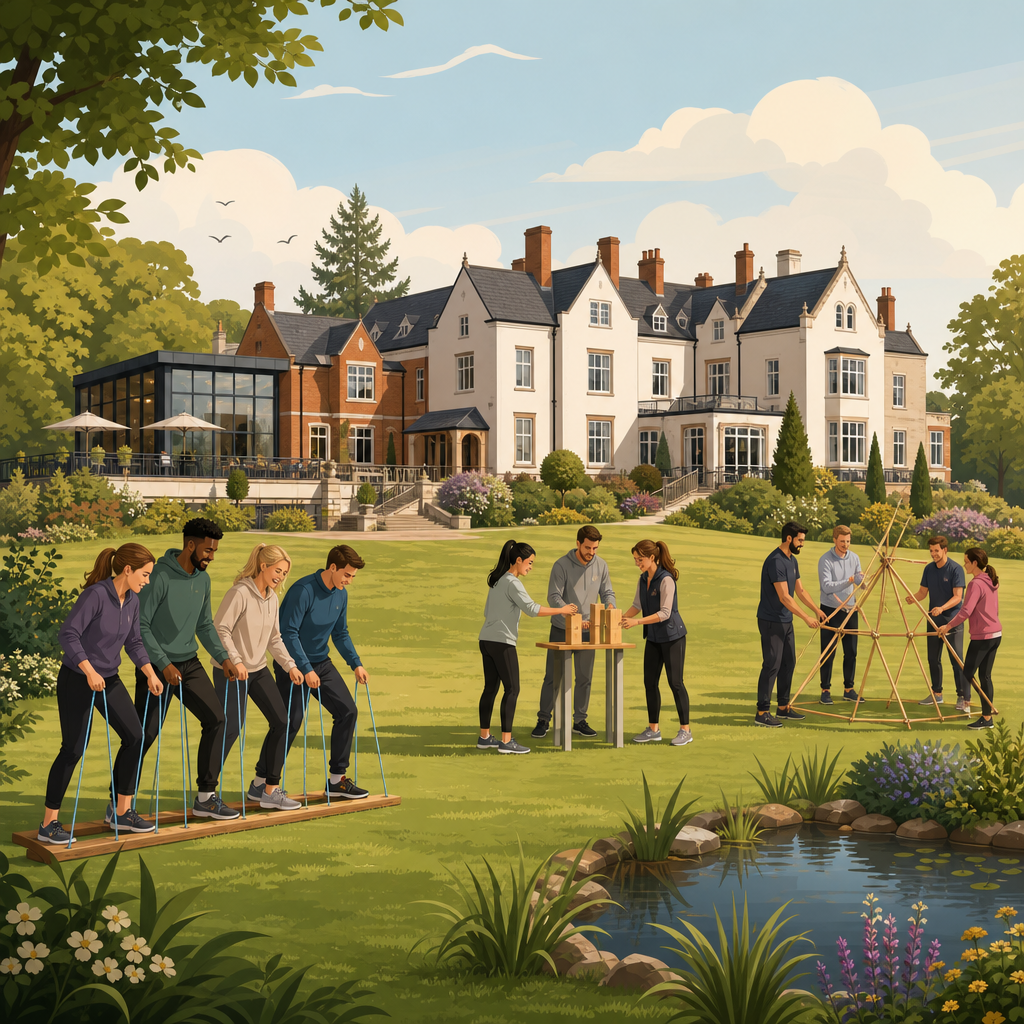 Illustration of Dovecliff Hall Hotel, Burton-upon-Trent, team building venue in Derby, Derbyshire