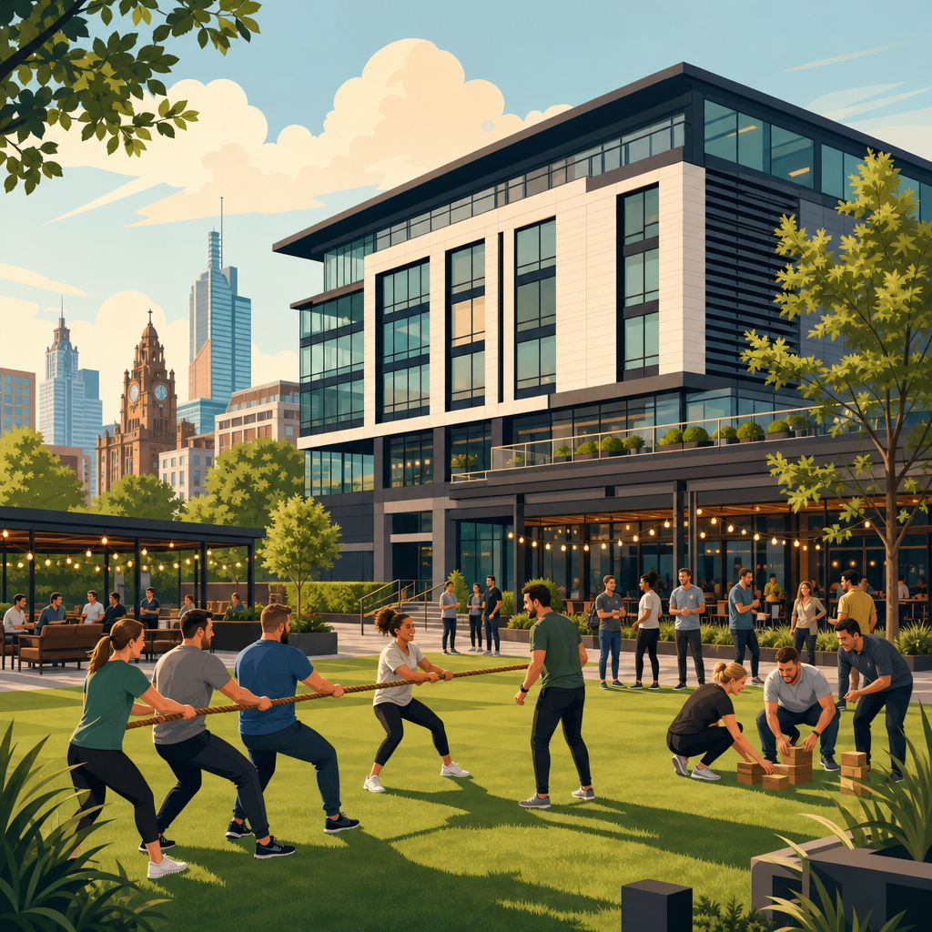 Illustration of Hotel Football, Manchester, team building venue in Manchester, Greater Manchester
