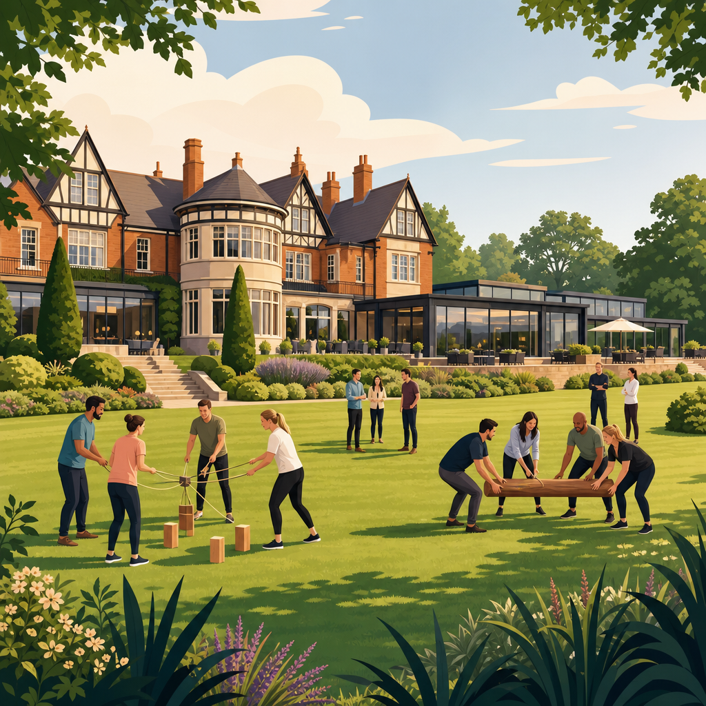 Illustration of Moor Hall Hotel & Spa, Sutton Coldfield, team building venue in Birmingham, West Midlands