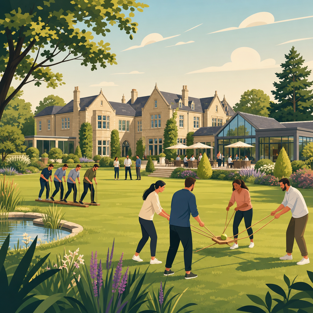 Illustration of Orton Hall Hotel & Spa, Peterborough, team building venue in Peterborough, Cambridgeshire