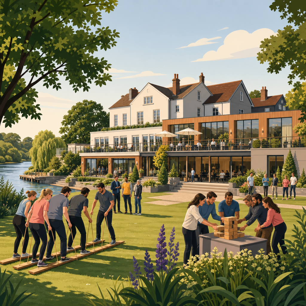 Illustration of Raven's Ait, Surbiton, London, team building venue in London, Greater London
