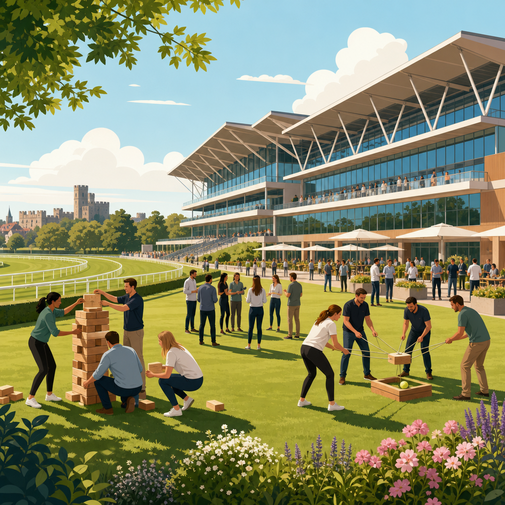 Illustration of Royal Windsor Racecourse, team building venue in Windsor, Berkshire