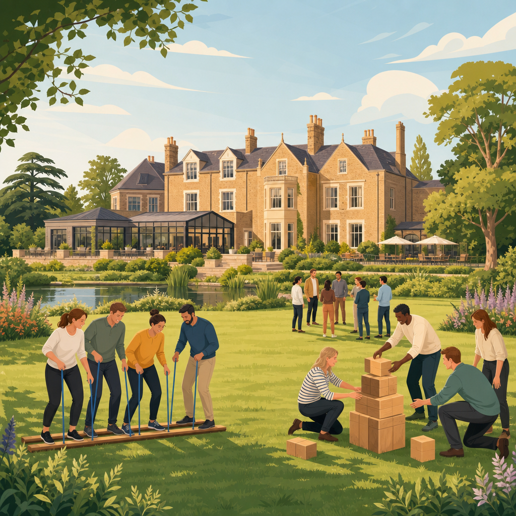 Illustration of The Haycock Manor Hotel, Peterborough, team building venue in Peterborough, Cambridgeshire